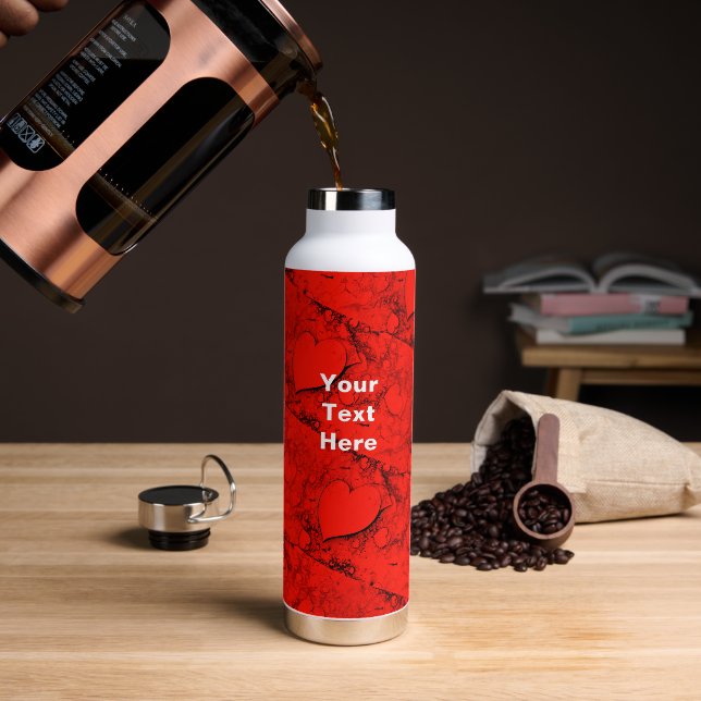 Botella De Agua Corazones Sensibles (Café (girado))