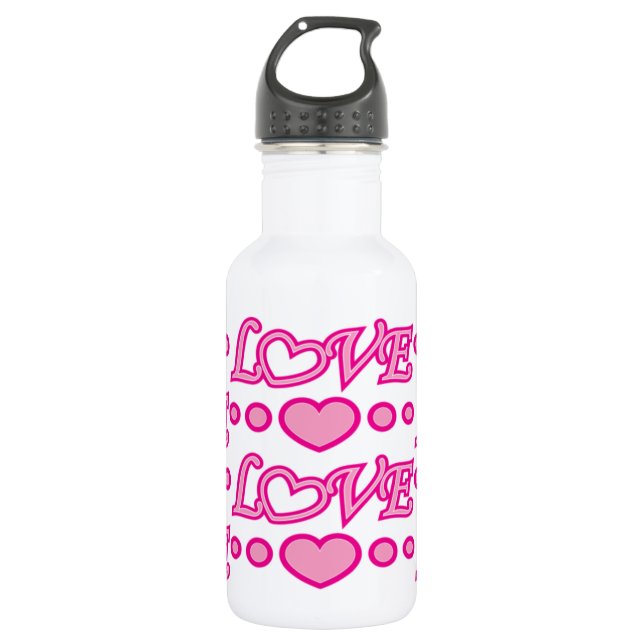 Botella De Agua Corazones y amor (Anverso)