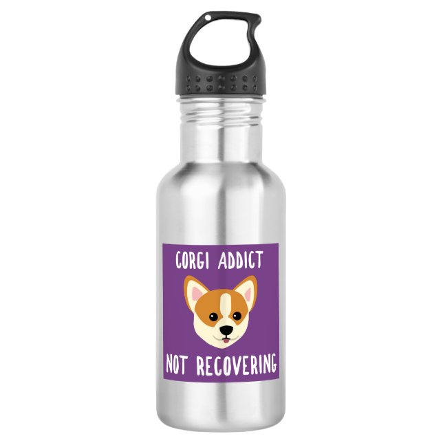 Botella De Agua Corgi Addict No Recuperar (Anverso)