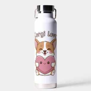 Botella De Agua Corgi Love