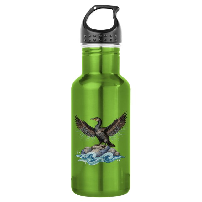 Botella De Agua Cormorán sobre las rocas  (Anverso)