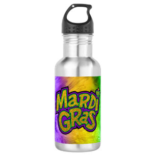 Botella De Agua Corona tema festivo de Mardi Gras de SlipperyJoe r