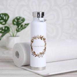 Botella De Agua Coronada por la Naturaleza – Floral Elegante Rosa 
