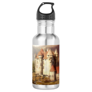 Botella De Agua Correr río Castillo Medieval