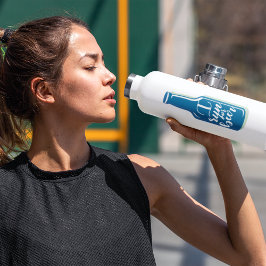 Botella De Agua Corro Por Beer Fitness Humor Cerveza Azul