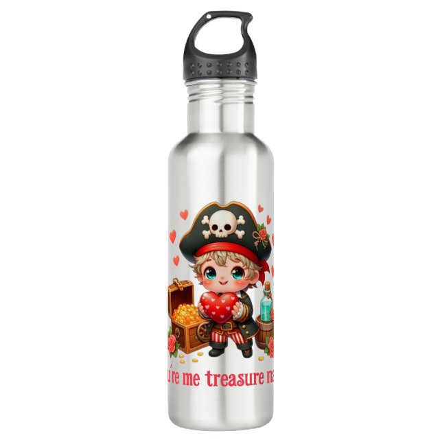 Botella De Agua Corto El día de San Valentín pirata (Anverso)