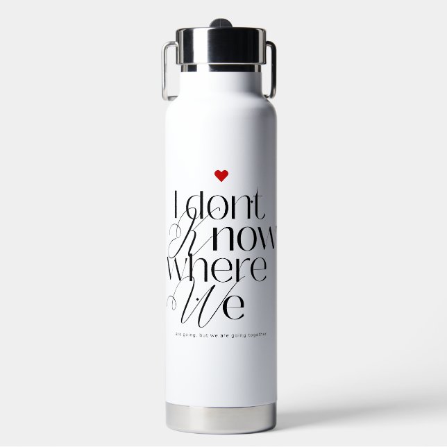 Botella De Agua Couples Partner Elegant Typography Valentine's Day (Frente)