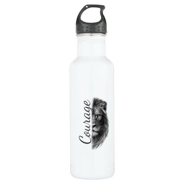 Botella De Agua Courage Lion Artistic Minimal Tee-Thermal Tumbler (Anverso)