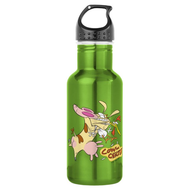 Botella De Agua Cow and Chicken Hug Graphic (Anverso)
