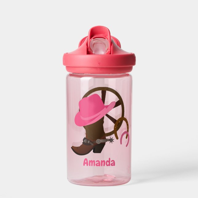 Botella De Agua Cowgirl Boots Personalizado (Delante)