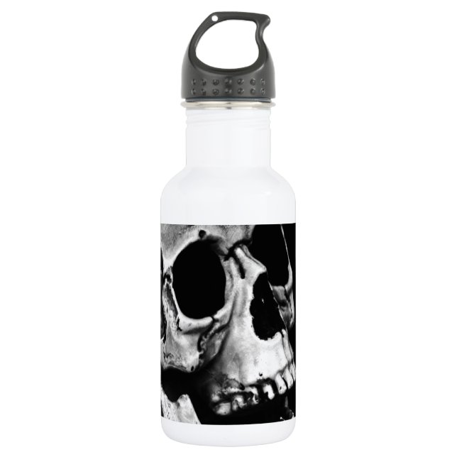 Botella De Agua Cráneo Gris Real Antiguo (Anverso)