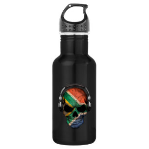 Botella De Agua Cráneo surafricano adaptable y auriculares de DJ