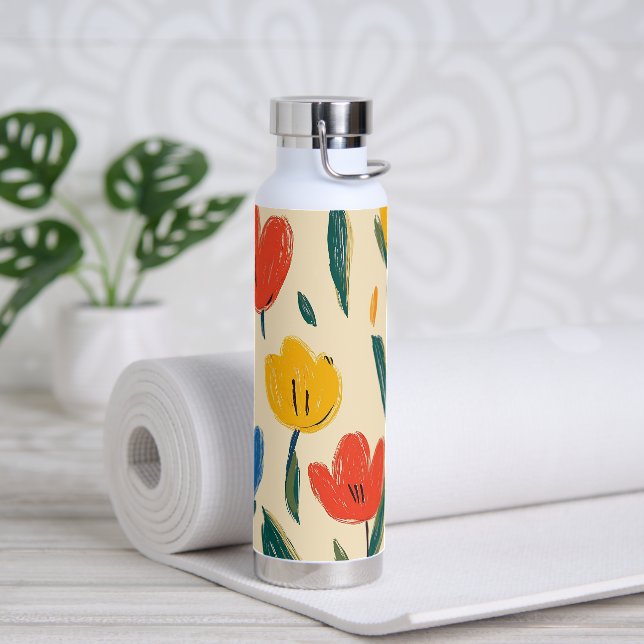 Botella De Agua Crayon and Butterfly Flowers (Yoga)