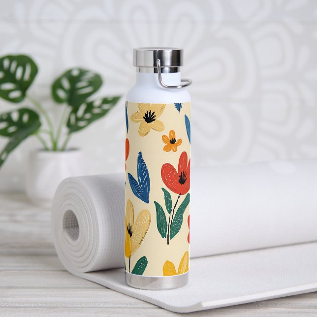 Botella De Agua Crayon and Butterfly Flowers (Yoga)
