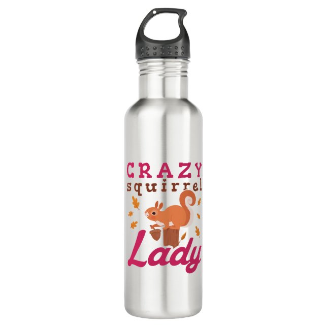 Botella De Agua Crazy Squirrel Lady (Anverso)