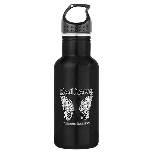 Botella De Agua Crea - la mariposa del melanoma (Anverso)