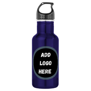Botella De Agua Crea tu propio azul gris oscuro personalizado