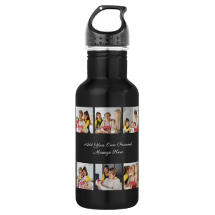 Botella De Agua Crea tu propio collage de 6 fotos, añade tu saludo