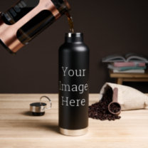 Botella De Agua Crea tu propio frasco aislado de vacío negro,32 oz