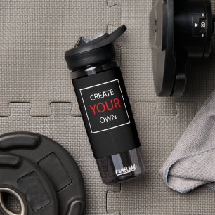 Botella De Agua Crea tu propio gimnasio negro, fitness / Personali