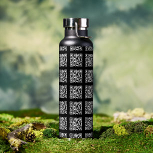 Botella De Agua Crea un patrón de código QR en mosaico   Color edi
