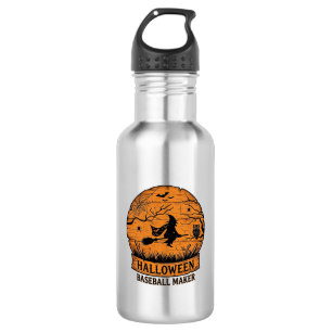 Botella De Agua Creador de béisbol de Halloween Bruja voladora Lun