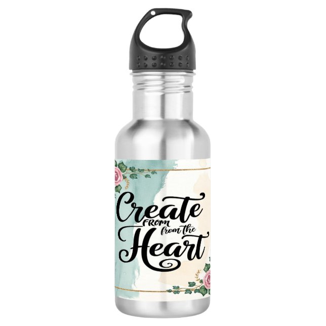 Botella De Agua Crear desde el frasco de agua Heart 3 (Anverso)