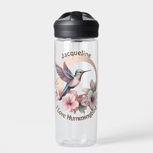 Botella De Agua Crear su propia acuarela Hummingbird Nombre person