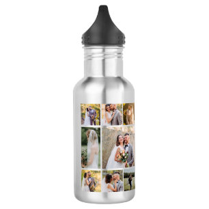 Botella De Agua Crear su propio Collage de 8 Bodas de fotos