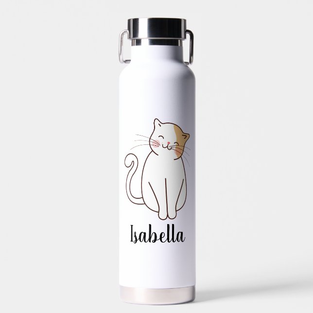 Botella De Agua Crear su propio nombre de gato personalizado (Delantero)