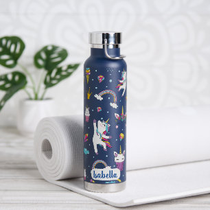 Botella De Agua Crear su propio patrón de arco iris de unicornio