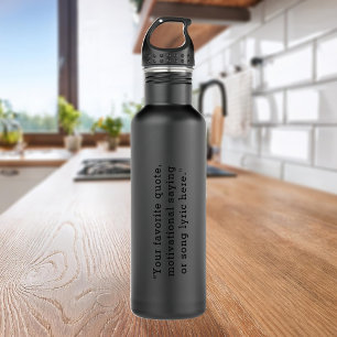Botella De Agua Crear tu propia cita de Personalizado negro mate