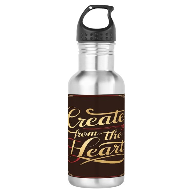 Botella de agua Create From The Heart (Anverso)