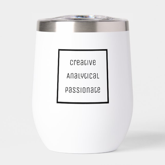 Botella de agua creativa, analítica y apasionada (Frente)