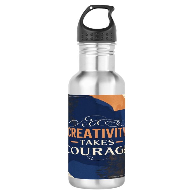 Botella de agua Creativity Takes Courage (Anverso)