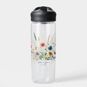 Botella De Agua Crecer en gracia floral