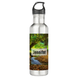 Botella De Agua Creek forestal Hermoso paisaje natural Foto