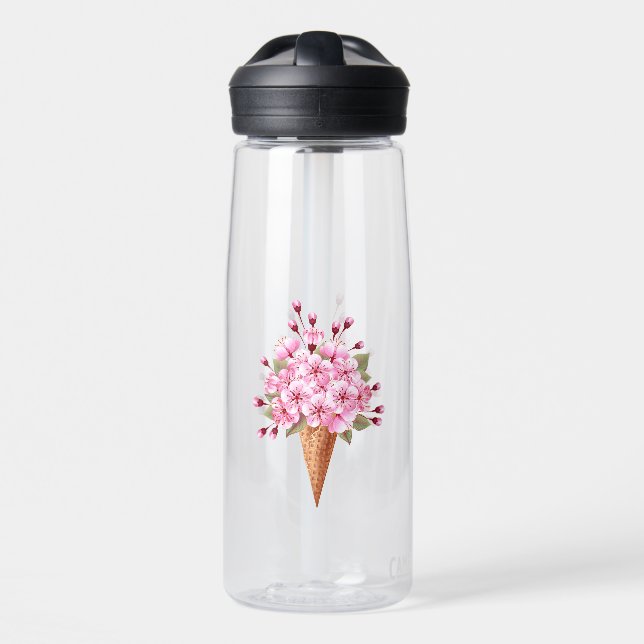 Botella De Agua Crema rosa de hielo Sakura Waffle Cone (Delante)
