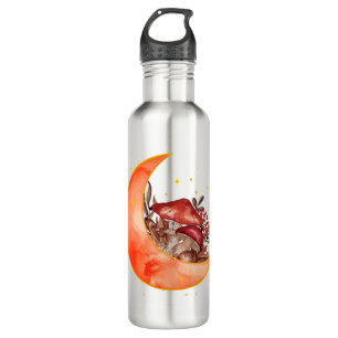 Botella De Agua Crescent Moon Mushroom Cottagecore Fungi Mycología