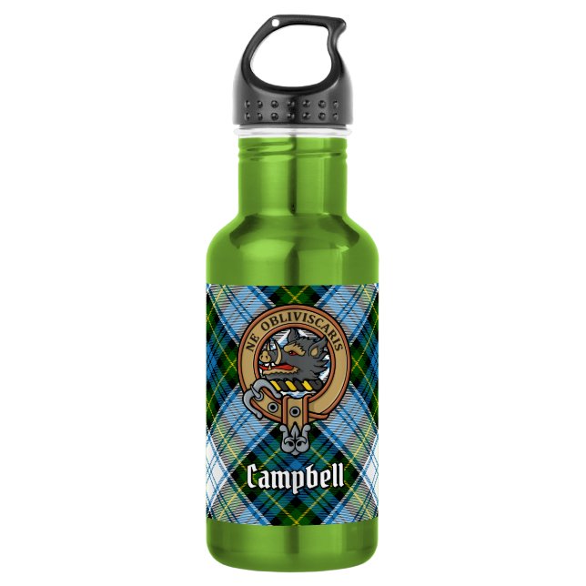 Botella De Agua Crest Campbell sobre Tartán de Vestir (Anverso)