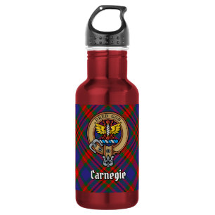Botella De Agua Crest de Clan Carnegie sobre Tartán