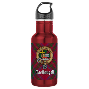 Botella De Agua Crest de Clan MacDougall sobre Tartán