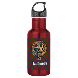 Botella De Agua Crest de Clan MacGowan sobre Tartán