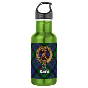 Botella De Agua Crest del Clan Baird sobre tartán