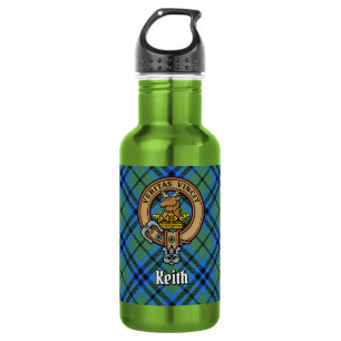 Botella De Agua Crest del Clan Keith sobre tartán