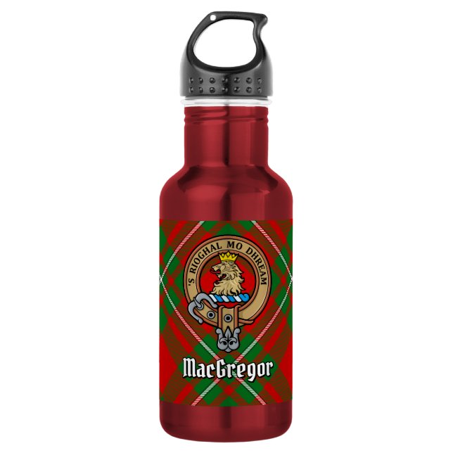 Botella De Agua Crestá del Clan Gregor sobre tartán (Anverso)