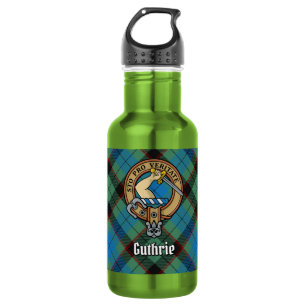 Botella De Agua Crestá del clan Guthrie sobre tartán