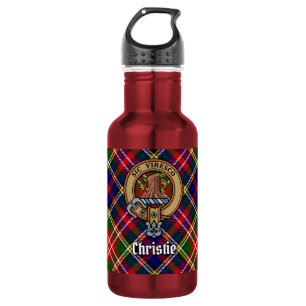 Botella De Agua Crestón del Clan Christie sobre Tartán