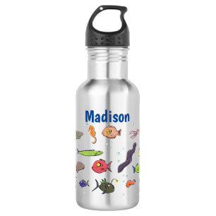 Botella De Agua Criaturas marinas divertidas patrón de ilustracion