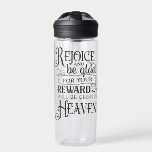 Botella De Agua Cristiano Inspirador "Regocijarse y alegrarse"